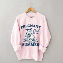Pregnant Girl Summer Cow Sweatshirt