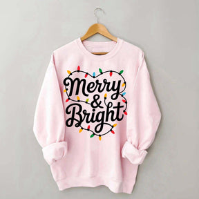 Merry & Bright Holiday Christmas Sweatshirt