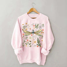 Dragonfly Floral Cottagecore Botanical Retro Sweatshirt