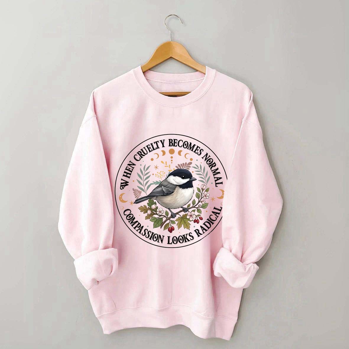 Radical Compassion Floral Bird Sweatshirt