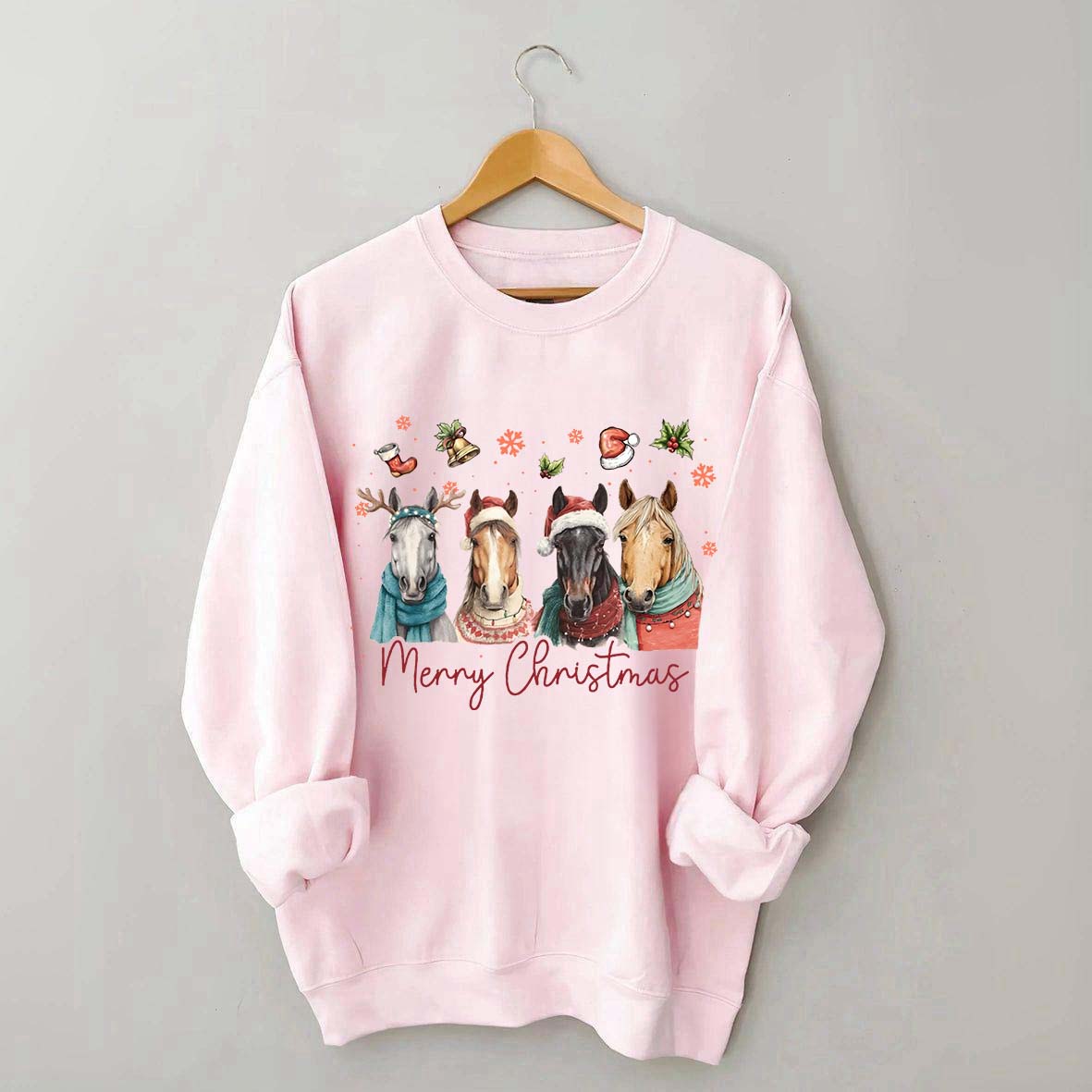 Festive Horse Quartet Christmas Sweatshirt