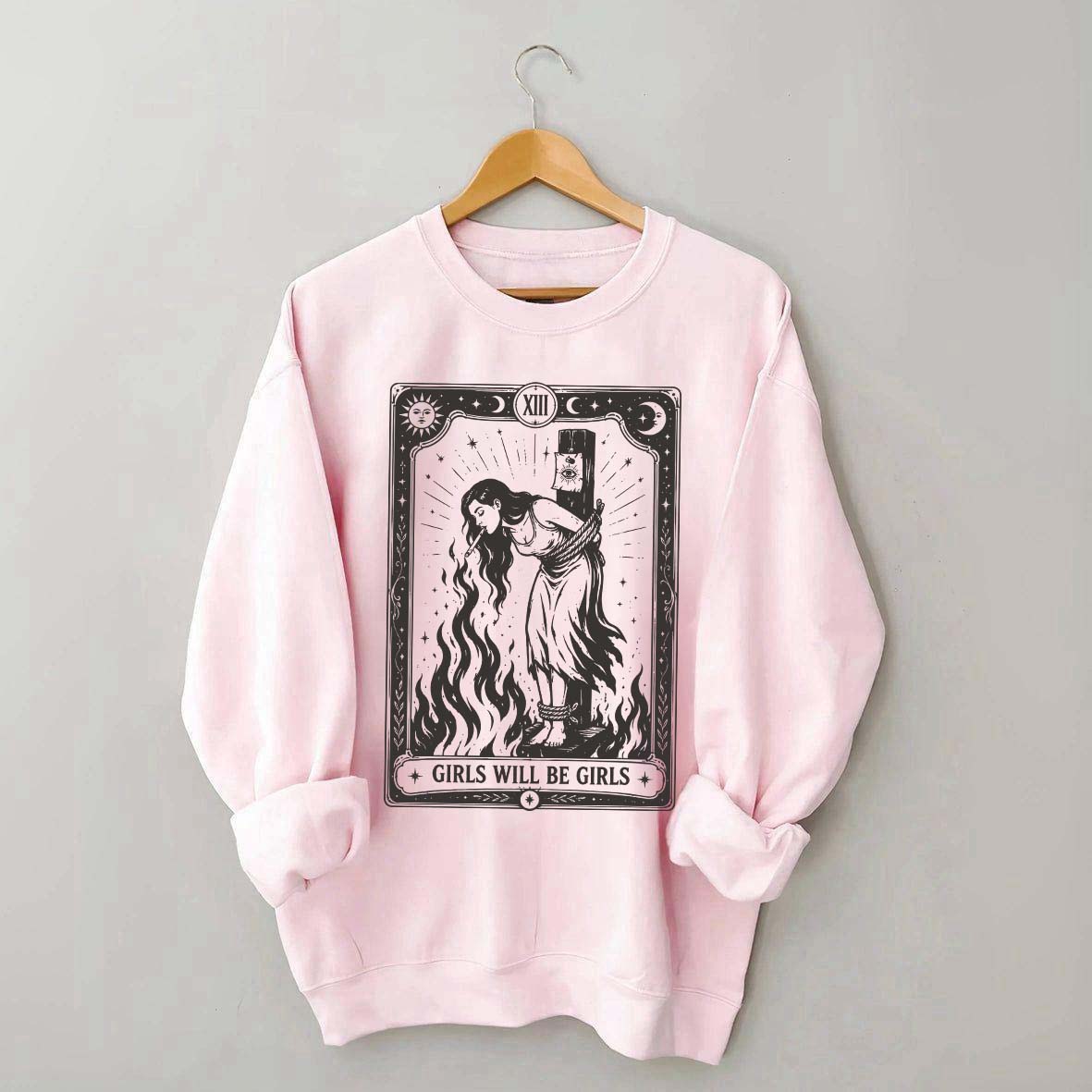 Retro Girls Will Be Girls Witch With Sigarete Sweatshirt