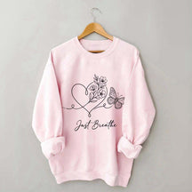 Simple Butterfly Just Breathe Inspirational Sweatshirt