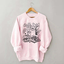 Cat Reading Book Sweatshirt