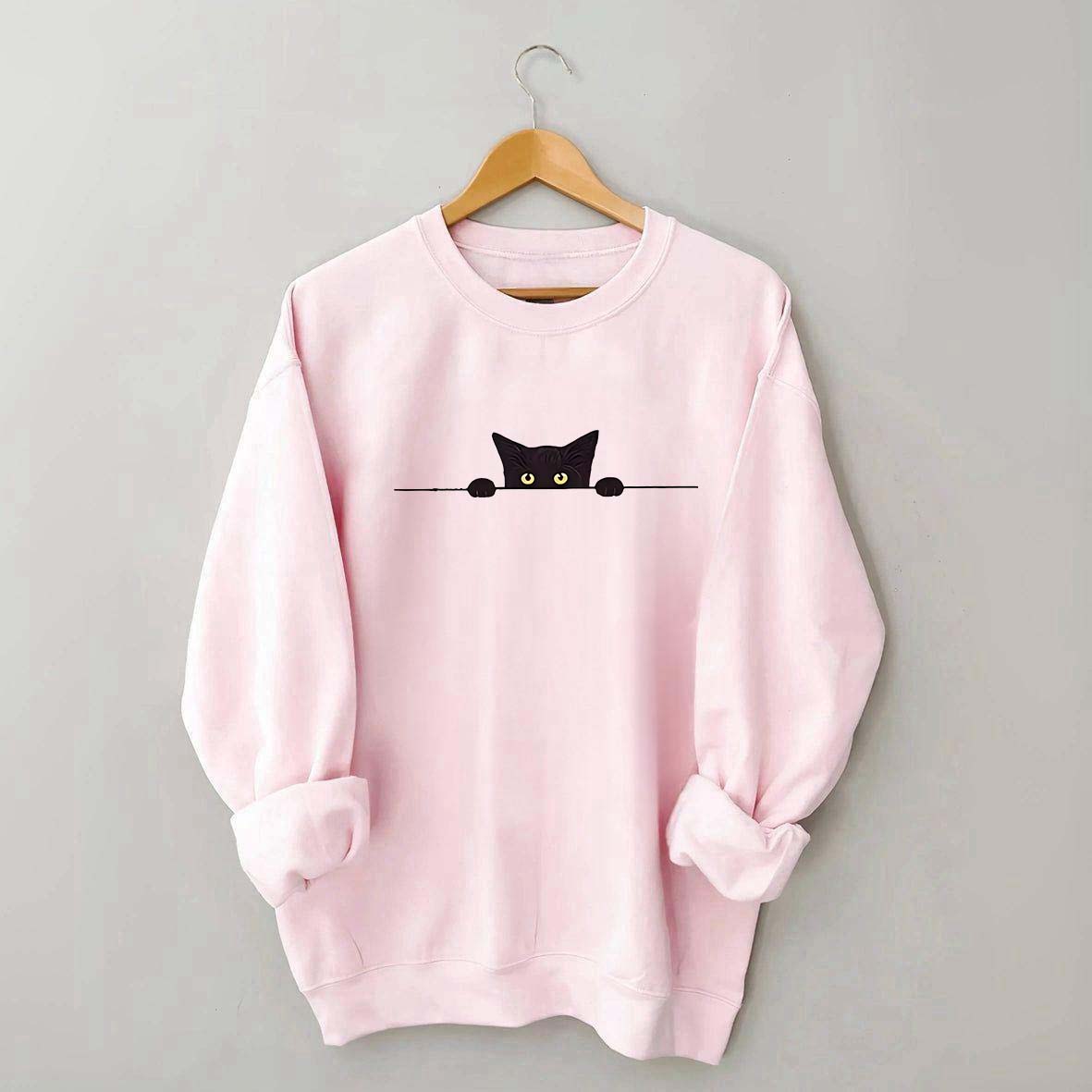 Black Cat Graphic Animal Fashion Sweatshirt