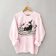 It¡¯s A Good Day To Read A Book Black Cat Sweatshirt