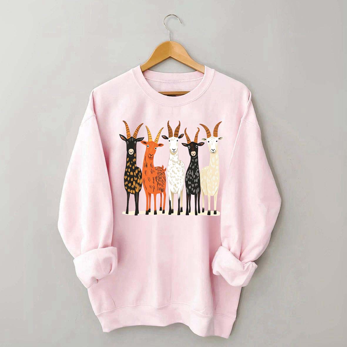 Colorful Goat Funny Farm Animal Sweatshirt
