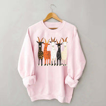 Colorful Goat Funny Farm Animal Sweatshirt