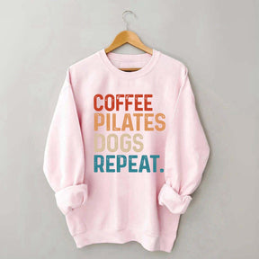 Coffee Pilates Dogs Repeat Sweatshirt
