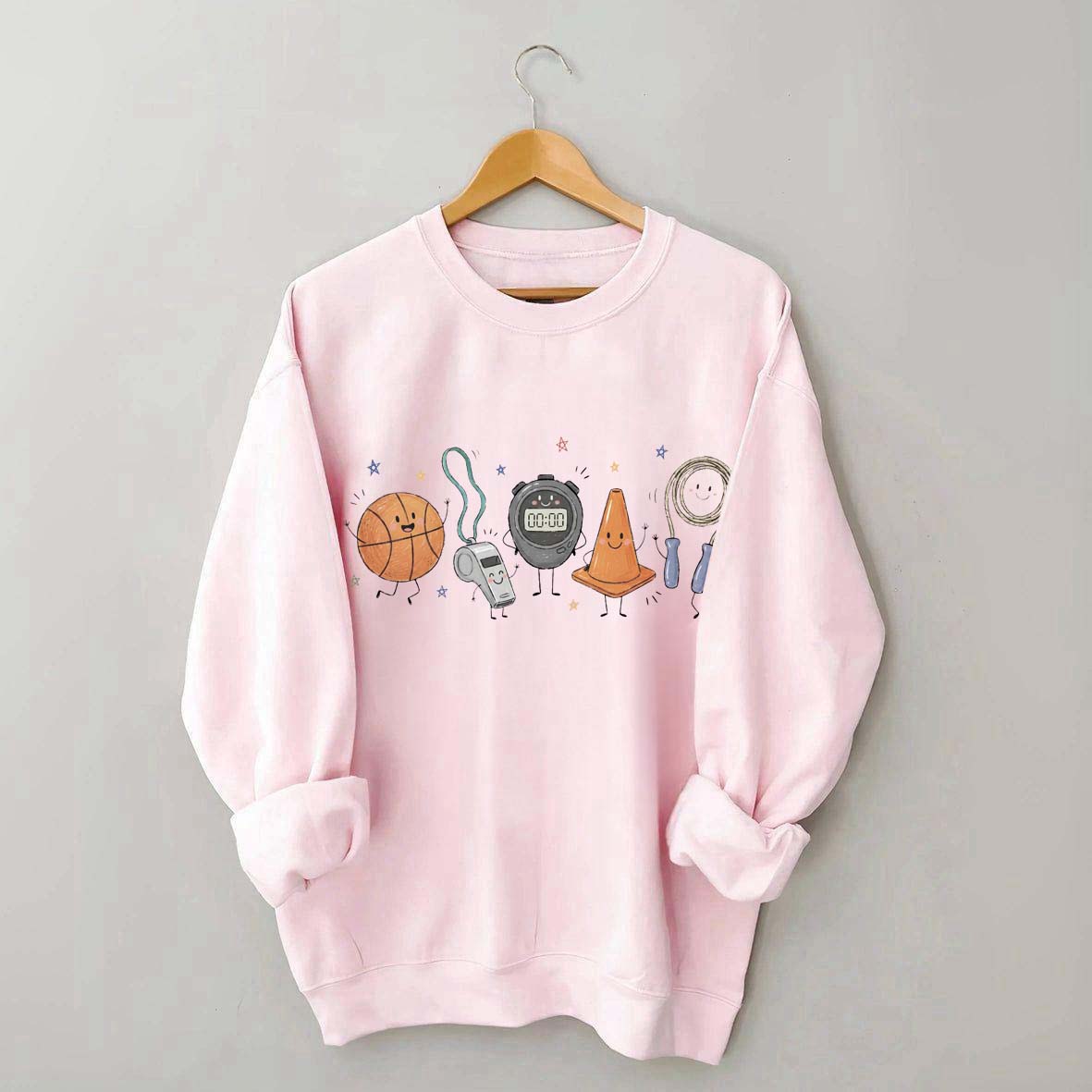 PE Teacher Doodle Character Sweatshirt