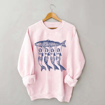 Vintage Tinned Fish Mermaid Sweatshirt