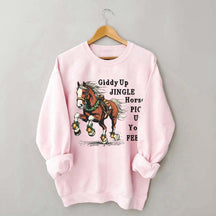 Country Christmas Horse Womens Sweatshirt