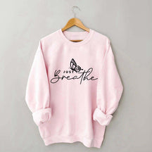 Just Breathe Meditation Butterfly Yoga Sweatshirt