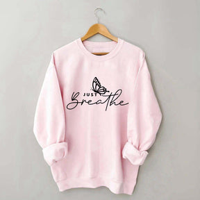 Just Breathe Meditation Butterfly Yoga Sweatshirt