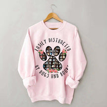 Easily Distracted Dogs And Books Librarian Sweatshirt