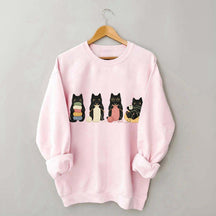 Black Cats Knitting Funny Sweatshirt