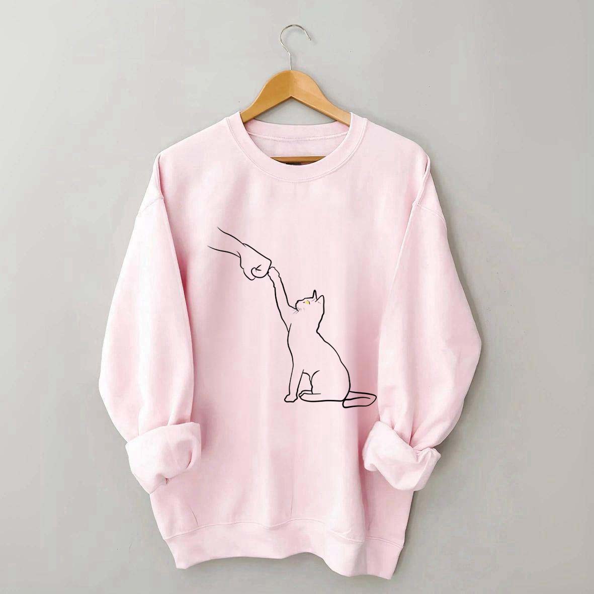 Cute Cat Fist Bump Lover Sweatshirt