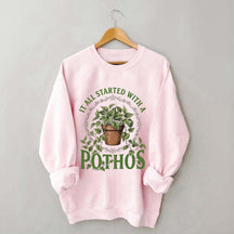 Cute Indoor Plant Pothos Sweatshirt