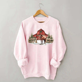 Christmas Horse Western Desert Sweatshirt