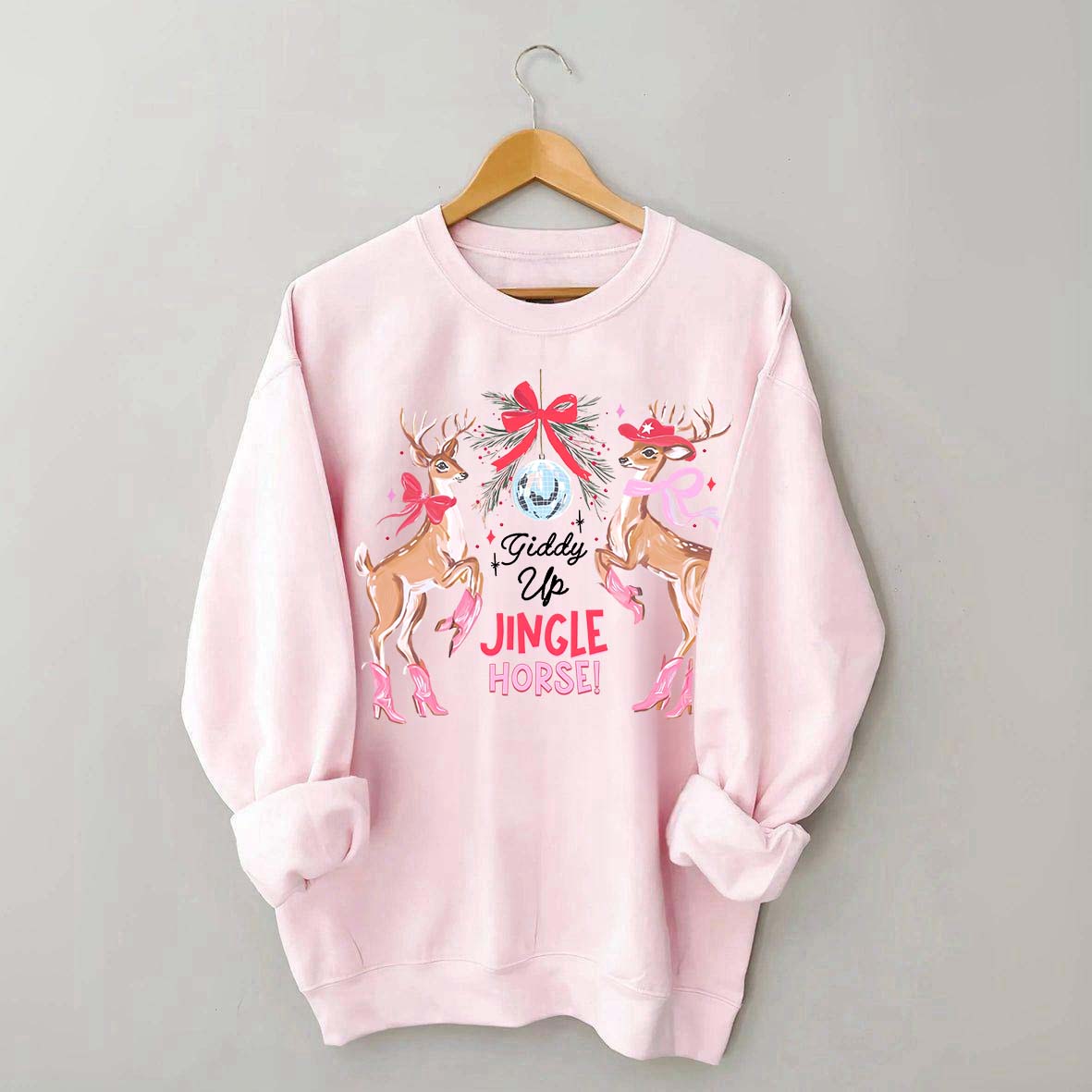 Preppy Cowgirl Christmas Reindeer Sweatshirt