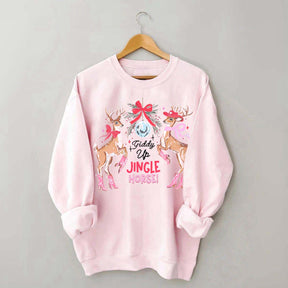 Preppy Cowgirl Christmas Reindeer Sweatshirt