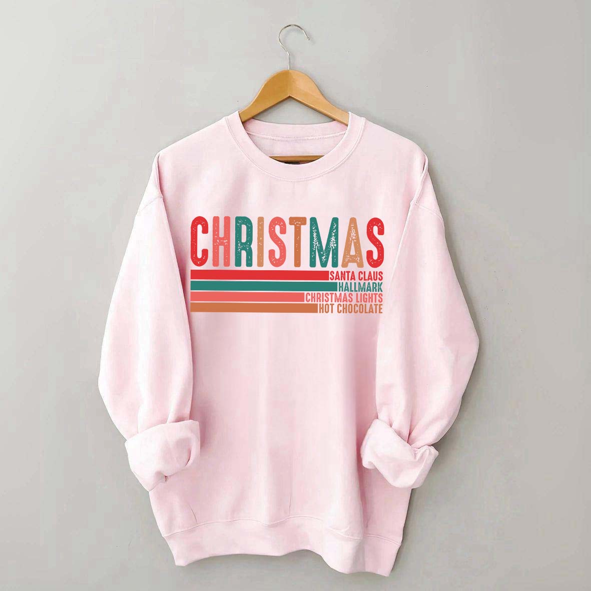 Retro Christmas Santa Clause Xmas Light Sweatshirt