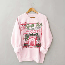 North Pole Readers Club Coquette Christmas Book Sweatshirt