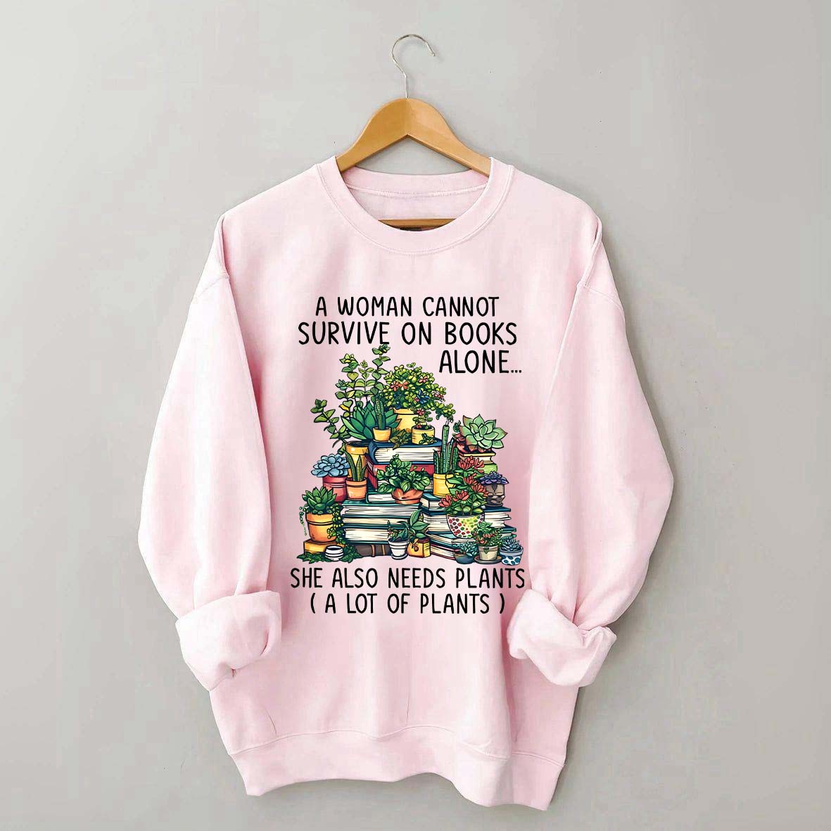 Books Plants Women Sweatshirt