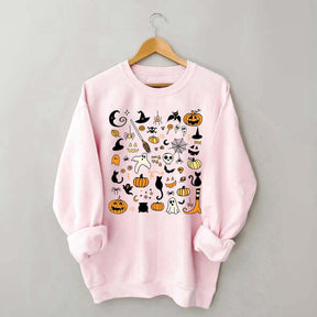 Halloween Doodles Little Things Witch Pumpkin Sweatshirt
