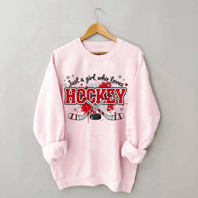 Just a Girl Who Loves Hockey Red Sweatshirt
