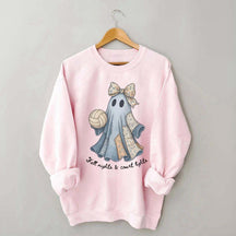 Retro Patchwork Ghost Volleyball Sweatshirt