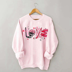 Hockey Valentine Heart Sweatshirt