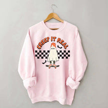 Retro Ghost Creep It Real Halloween Sweatshirt
