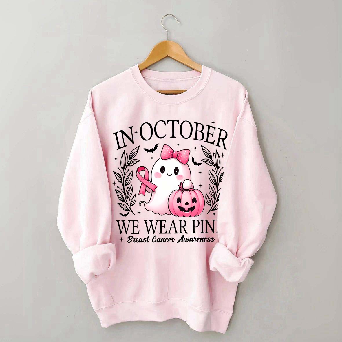 In October We Wear Pink Ghost Sweatshirt