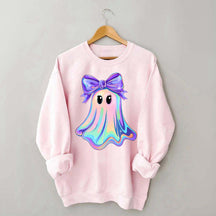 Shimmering  Iridescent Glitter Ghost Sweatshirt