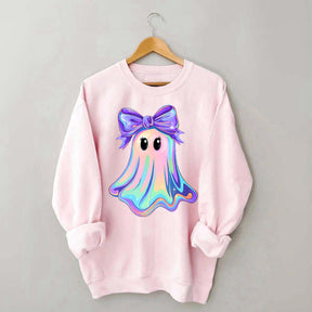 Shimmering  Iridescent Glitter Ghost Sweatshirt