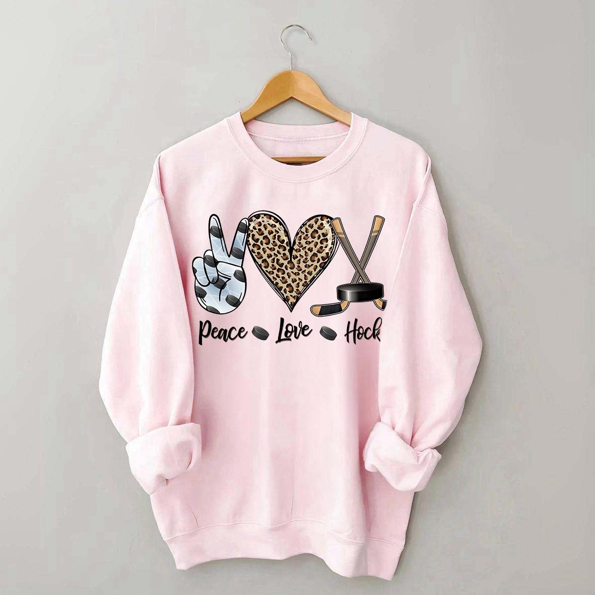 Sports Peace Love Hockey Sweatshirt