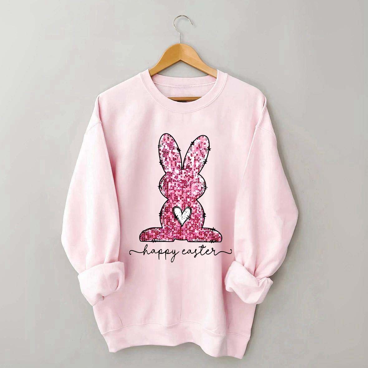 Pink Happy Easter Sweatshirt
