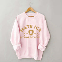Hate ICE But Love Gay Hockey Boxy Sweatshirt