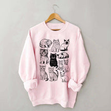 Retro Kitten Graphic Cat Sweatshirt