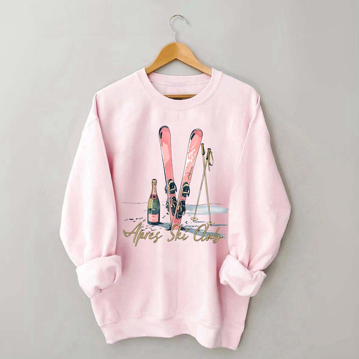 Apres Ski Champagner Skifahrer Sweatshirt