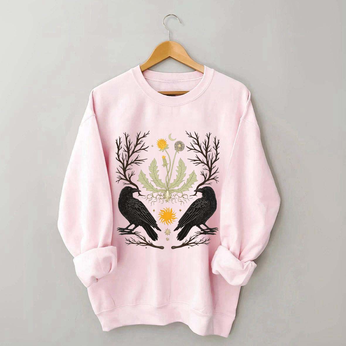 Ostara Raven Pagan Spring Equinox Sweatshirt