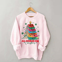 Cute All Booked For Christmas Tree Sweatshirt