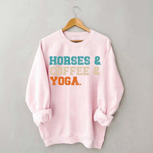 Horses Coffee Yoga Sweatshirt