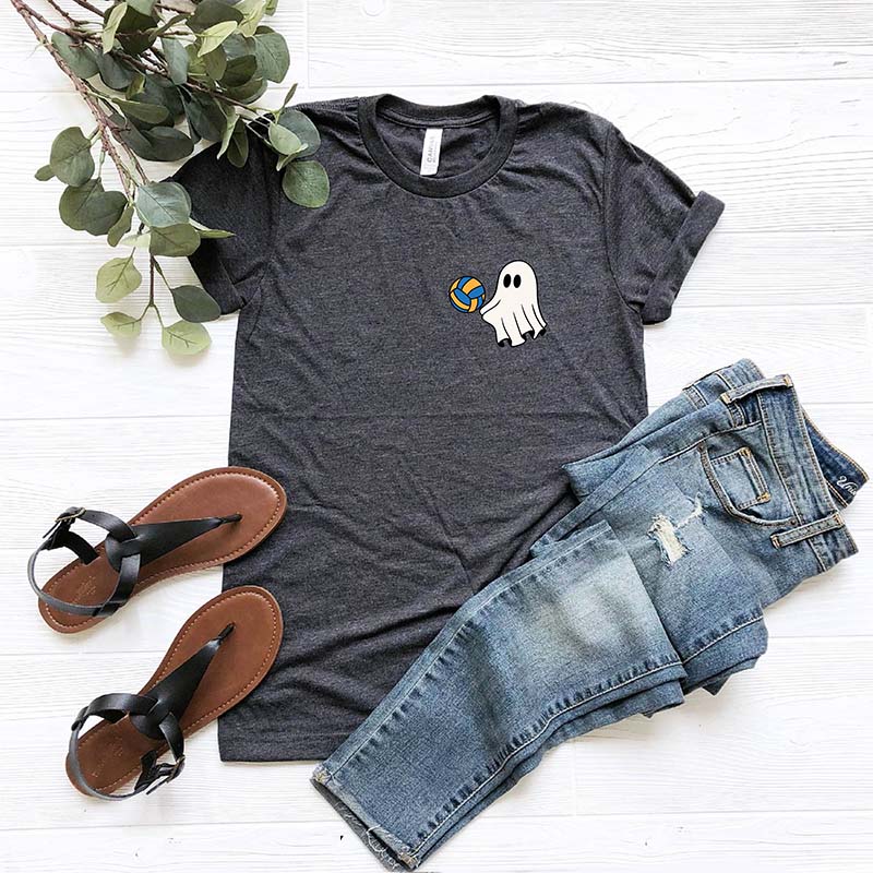 Volleyball Ghost Halloween T-Shirt