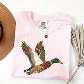 Faux Patchwork Mallard Duck Hunting Printed T-Shirt