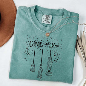 Come We Fly Witch Broom T-Shirt