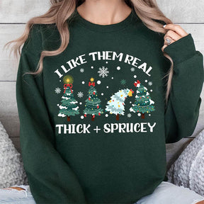 Snow Winter Christmas Thick and Sprucy Sweatshirt