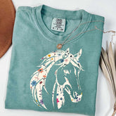 Comfort Colors Floral Horse Coastal Cowgirl T-Shirt