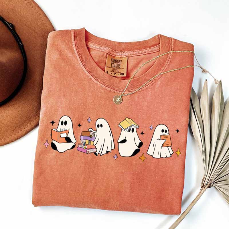 Little Ghosts Reading Books T-Shirt